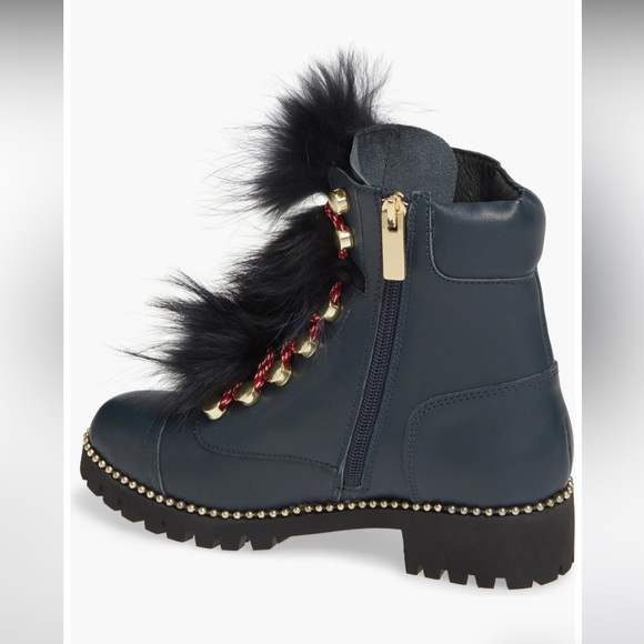 Cecelia New York navy blue boots with the fur!  Excellent condition! - Picture 8 of 9
